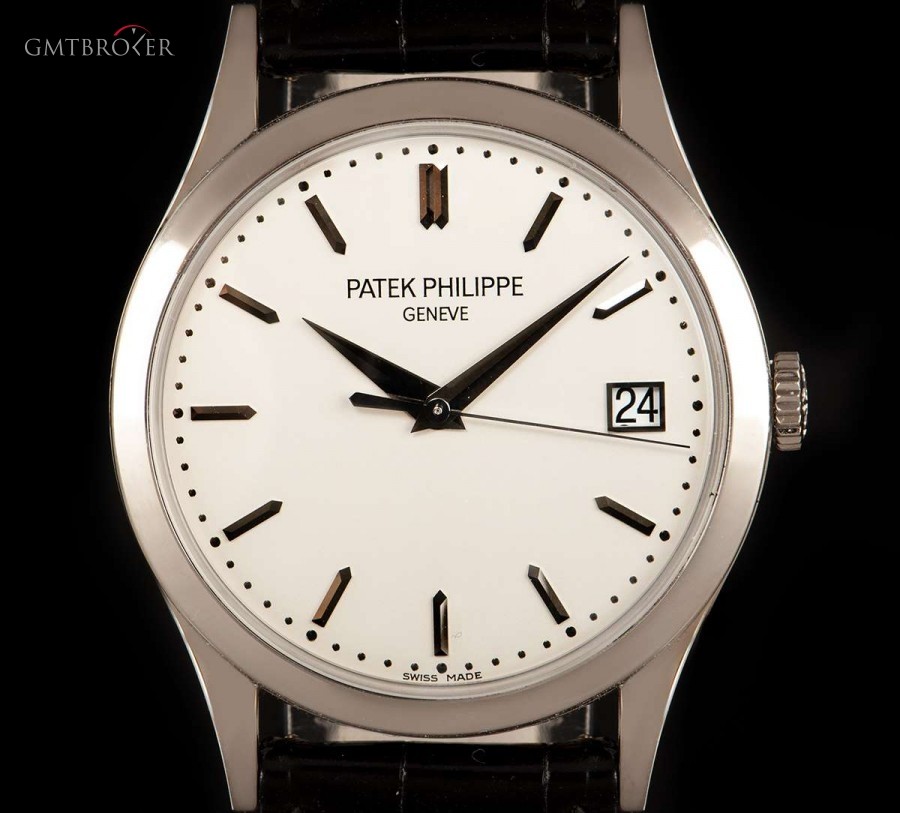 Patek Philippe Calatrava Gents 18k White Gold Silver Opaline Dial 5296G-010 849542