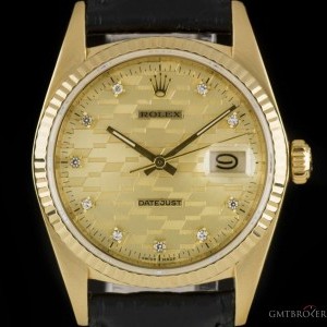 Rolex Datejust 18k Yellow Gold Gents Champagne Chevrolet 16018 806981