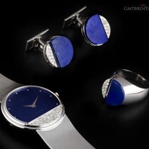 Omega 18k White Gold Lapis Lazuli Set DeVille Gents Watc nessuna 761271