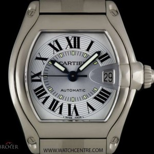 Cartier Stainless Steel Silver Dial Roadster Gents Wristwa W62025V3 737255