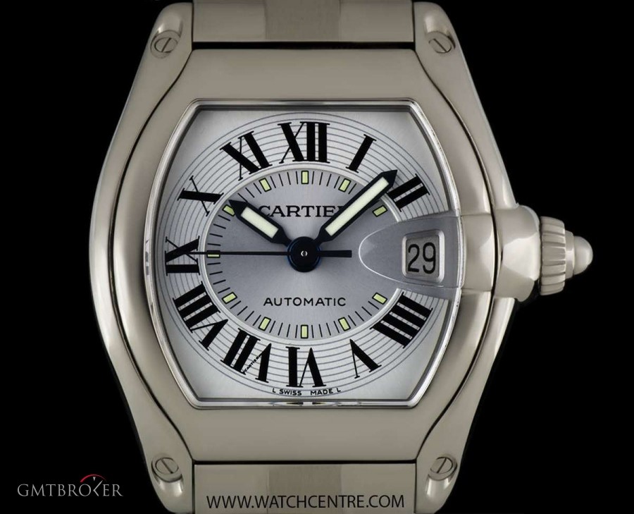 Cartier Stainless Steel Silver Dial Roadster Gents Wristwa W62025V3 737255