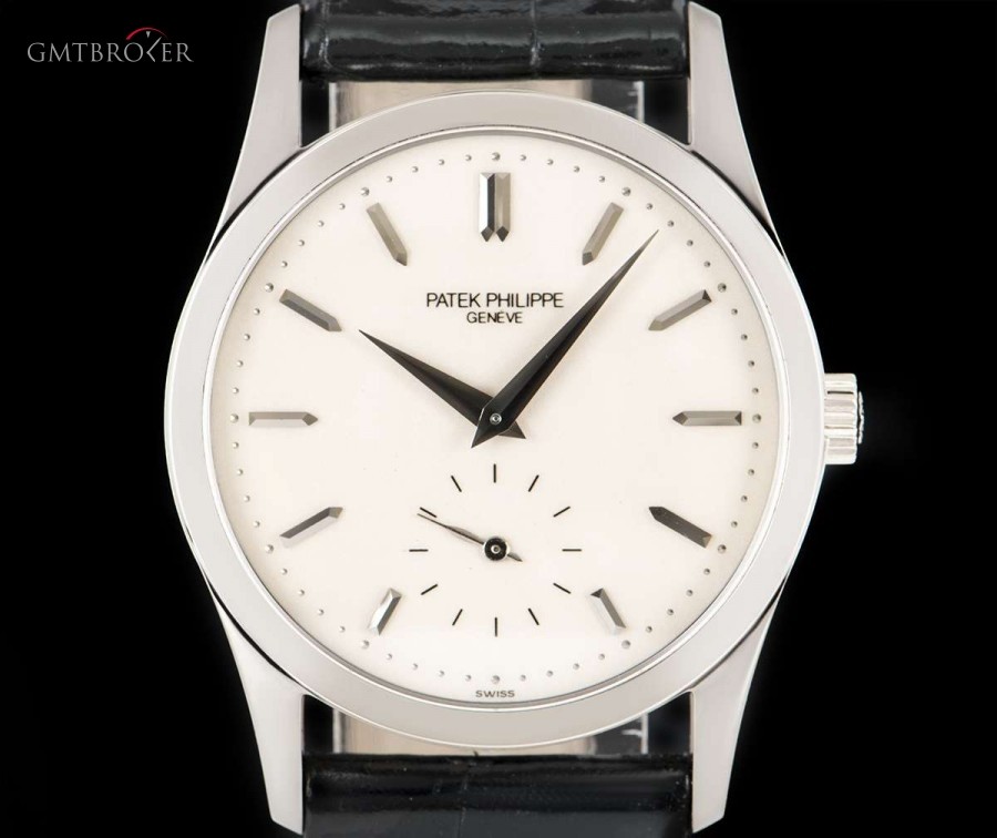Patek Philippe Calatrava Gents 18k White Gold Enamel Dial BP 3796 3796G 844420