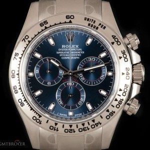 Rolex Unworn Cosmograph Daytona Gents 18k White Gold Blu 116509 840510