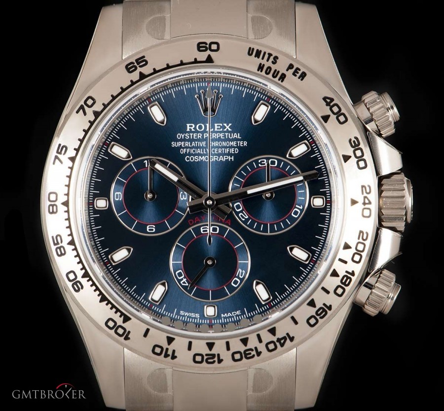 Rolex Unworn Cosmograph Daytona Gents 18k White Gold Blu 116509 840510