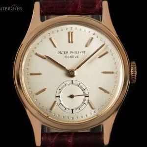 Patek Philippe Calatrava Vintage Gents 18k Rose Gold Silver Dial 2451 820202