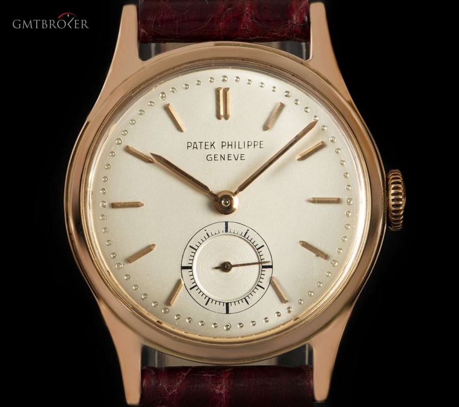 Patek Philippe Calatrava Vintage Gents 18k Rose Gold Silver Dial 2451 820202