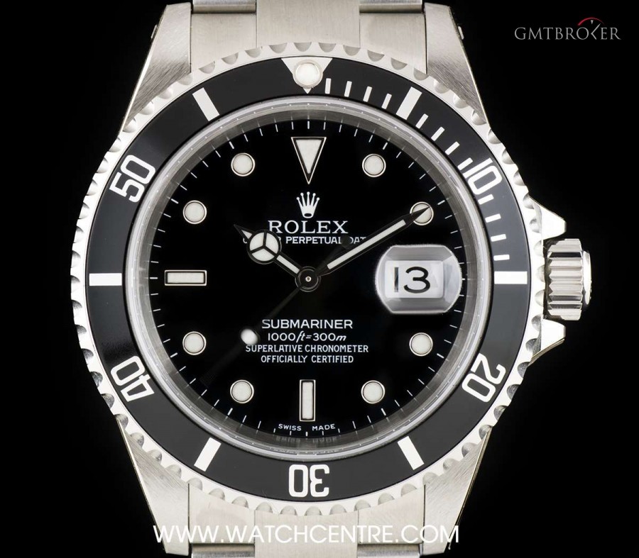 Rolex Stainless Steel Black Dial Submariner Date Gents N 16610 747577