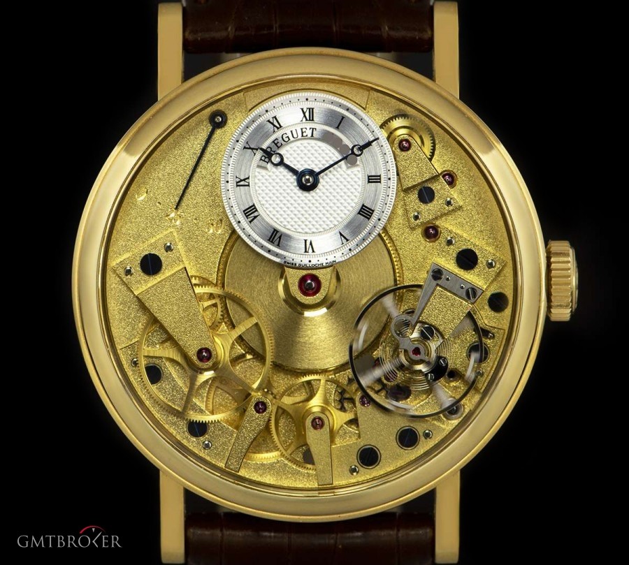 Breguet La Tradition Gents 18k Yellow Gold Open Worked Dia 7027BA 844666