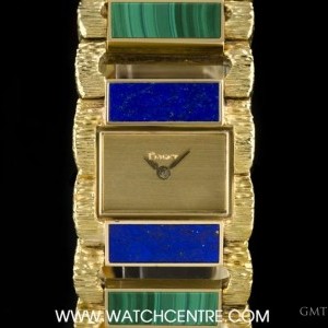 Piaget 18k YG Rare Lapis Lazuli  Malachite Set Vintage La nessuna 717921