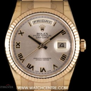 Rolex 18k Rose Gold Unworn Pink Roman Dial Day-Date 1182 118235 737717