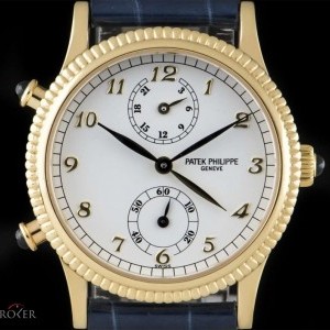 Patek Philippe Calatrava Travel Time Ladies 18k Yellow Gold White 4864J 811784