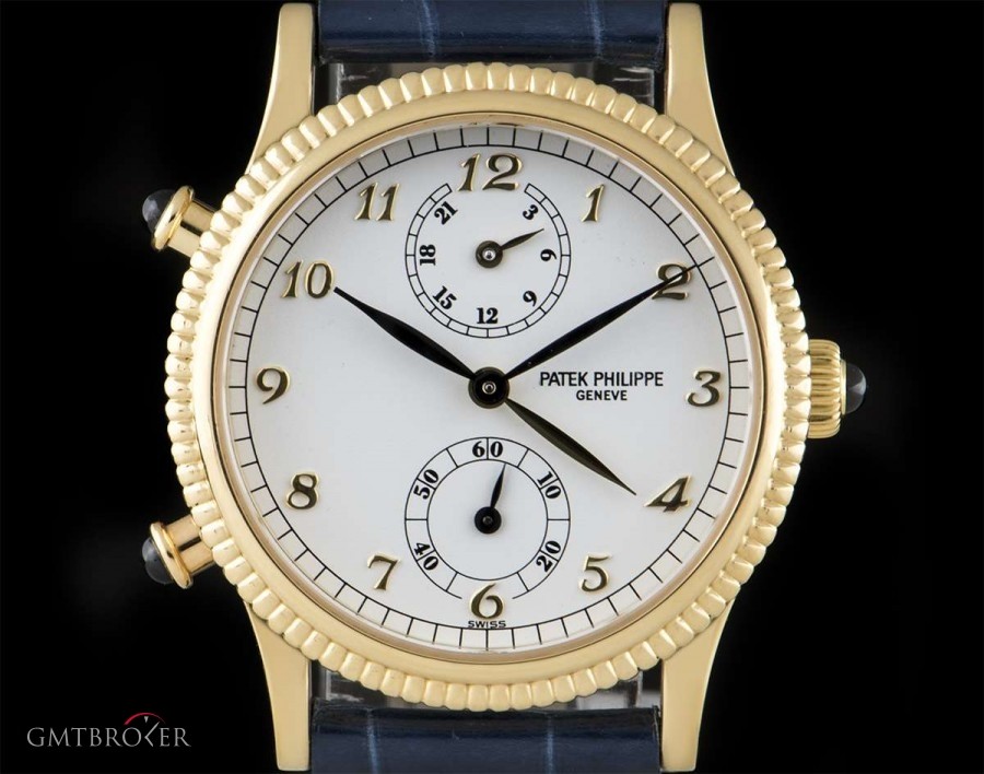Patek Philippe Calatrava Travel Time Ladies 18k Yellow Gold White 4864J 811784
