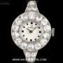 Omega Platinum Diamond Set Vintage Ladies Wristwatch