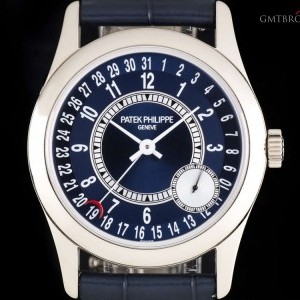 Patek Philippe Calatrava Gents 18k White Gold Blue Dial BP 6000G 6000G 767692