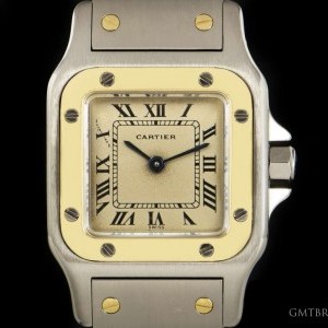 Cartier Santos Galbe Ladies Stainless Steel  18k Yellow Go W20012C4 845071