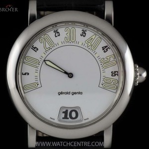 Gerald Genta Stainless Steel White Dial Retrograde Jump H G3674 601751