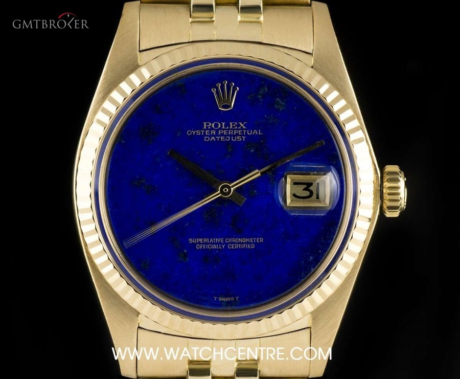 Rolex 18k Yellow Gold Rare Lapis Lazuli Datejust Vintage 1601 740941