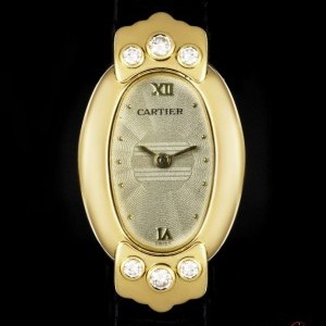 Cartier Baignoire Ladies 18k Yellow Gold Silver Dial nessuna 844180