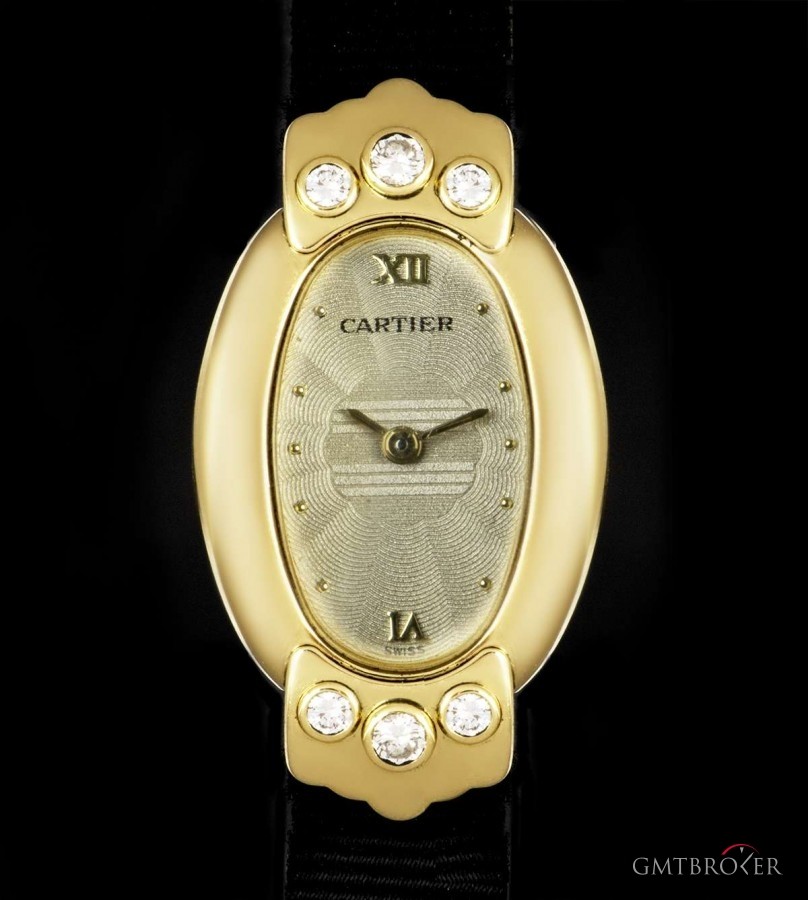 Cartier Baignoire Ladies 18k Yellow Gold Silver Dial nessuna 844180