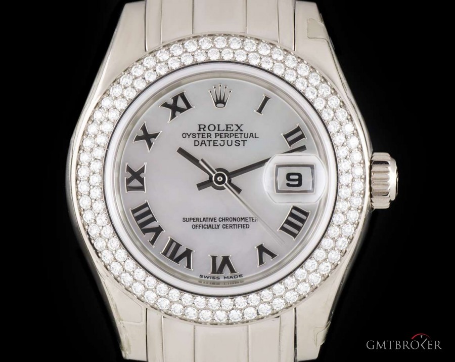 Rolex Unworn Pearlmaster Datejust Ladies NOS 18k White G 80339 791168