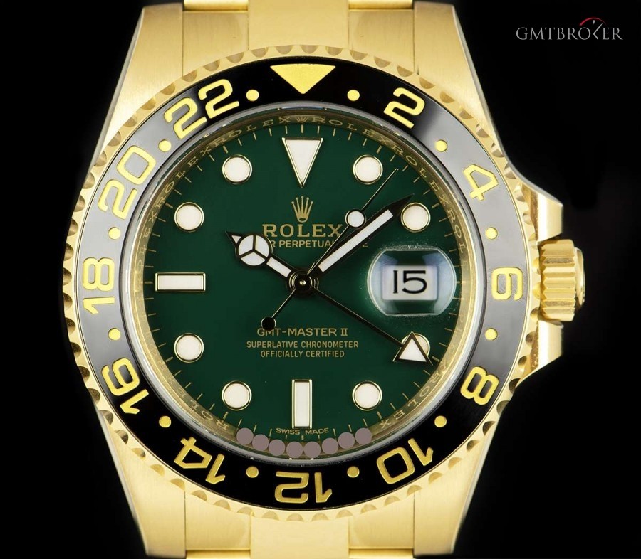Rolex Unworn GMT-Master II Gents 18k Yellow Gold Green D 116718LN 836794