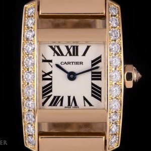 Cartier Tankissime Ladies 18k Rose Gold Silver Dial Diamon nessuna 819668