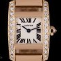 Cartier Tankissime Ladies 18k Rose Gold Silver Dial Diamon