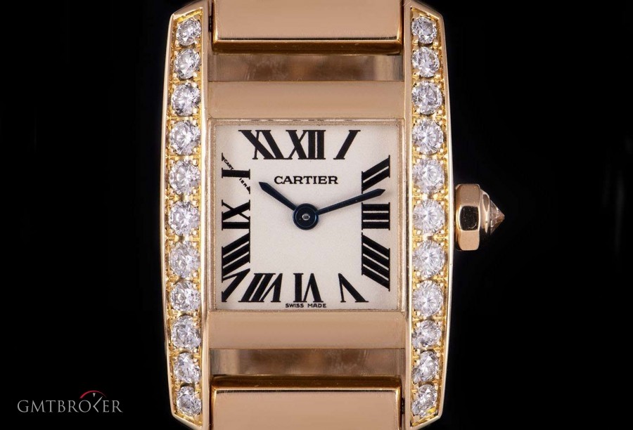 Cartier Tankissime Ladies 18k Rose Gold Silver Dial Diamon nessuna 819668