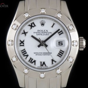 Rolex Pearlmaster Datejust Ladies 18k White Gold White D 80319 790352