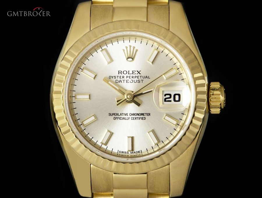 Rolex Datejust Ladies 18k Yellow Gold Silver Dial 179178 179178 841473