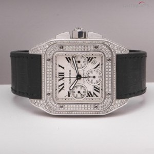 Cartier Santos 100 chronograph diamonds W20090X8 258071