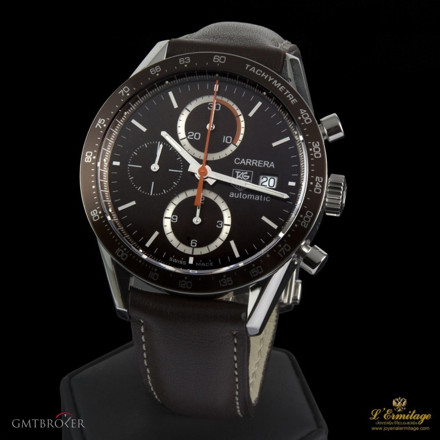 TAG Heuer CARRERA CHRONOGRAPH 42MM STAINLESS STEEL BROWN BEZ CV2013 401279
