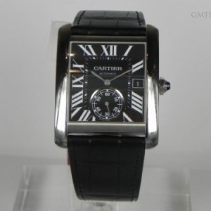 Cartier TANK MC STEEL BLACK  DIAL W5330004 4731