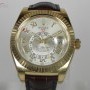 Rolex SKY-DWELLER YELLOW GOLD LEATHER