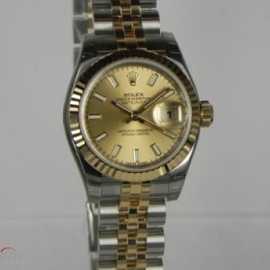 Rolex DATEJUST 26MM STEEL GOLD CHAMP DIAL 179173 3483