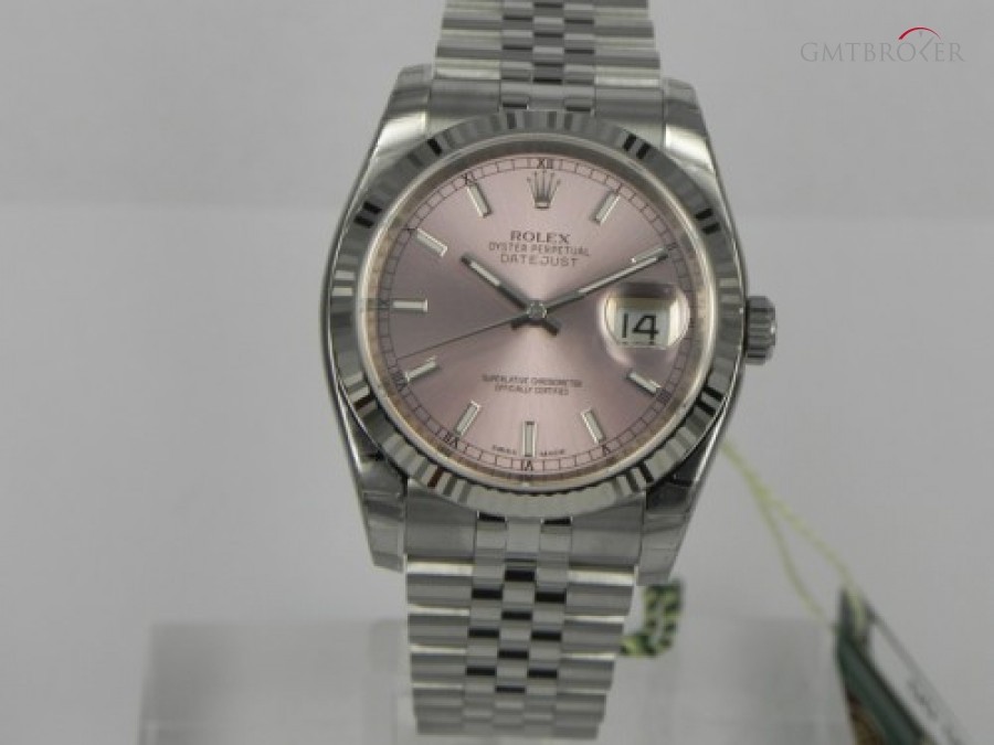 Rolex DATEJUST 36MM ROSE INDEX DIAL JUBILEE 116234 3285
