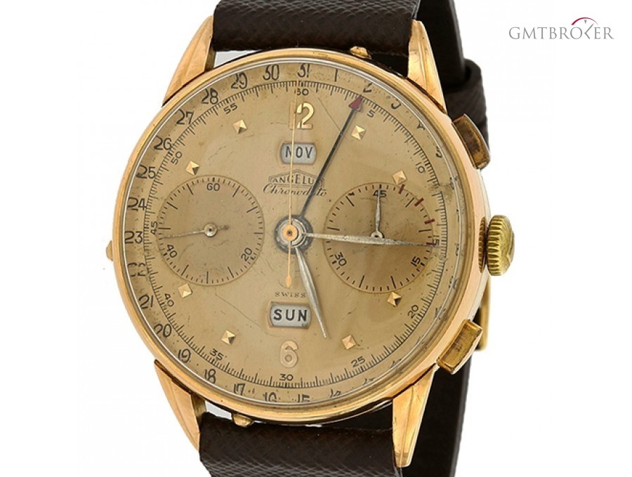 Anonimo Angelus Chronodato Triple Calendar Oro Rosa nessuna 826259