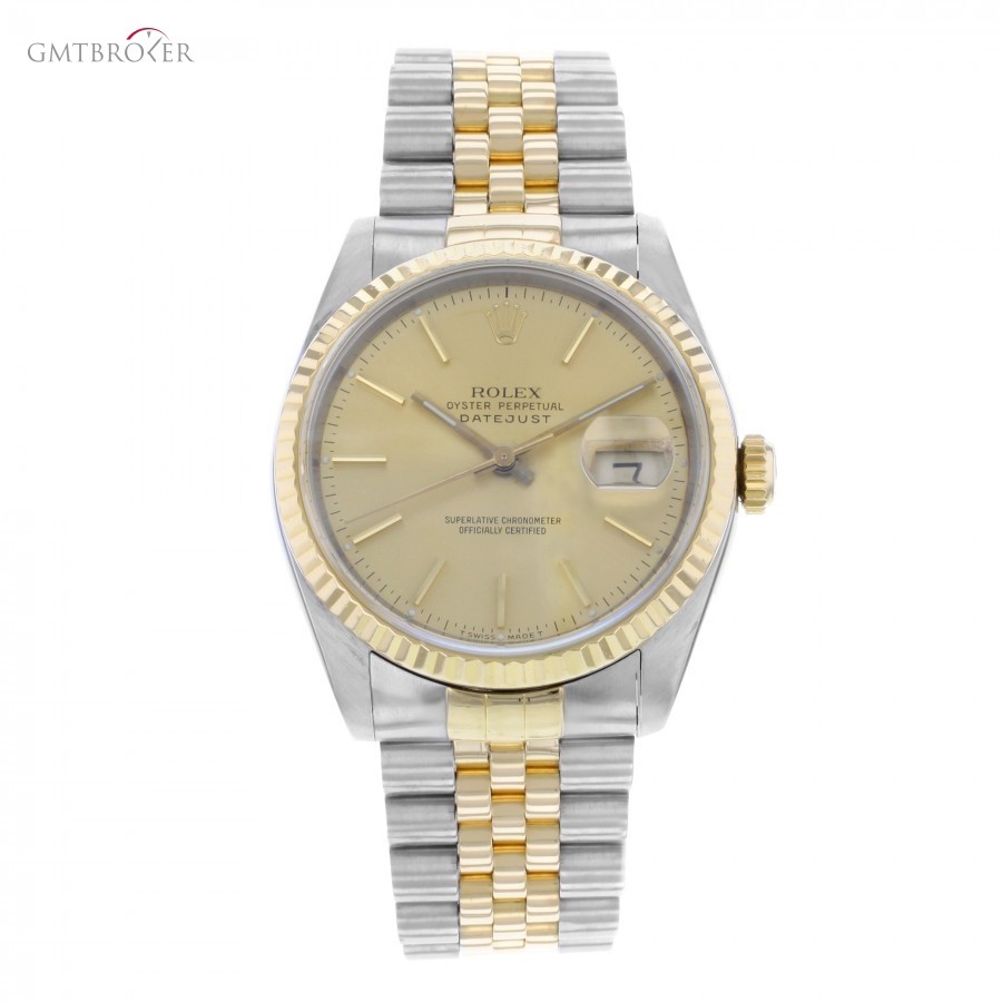 Rolex Oyster Perpetual Datejust 16233 Steel  18K Gold Au 16233 377765