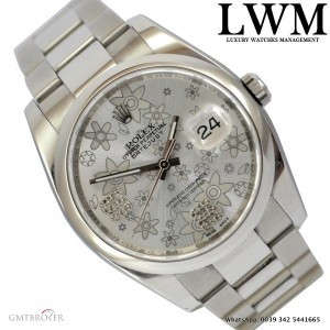 Rolex Datejust 116200 silver Floreal diamonds Dial 2009 116200 758251