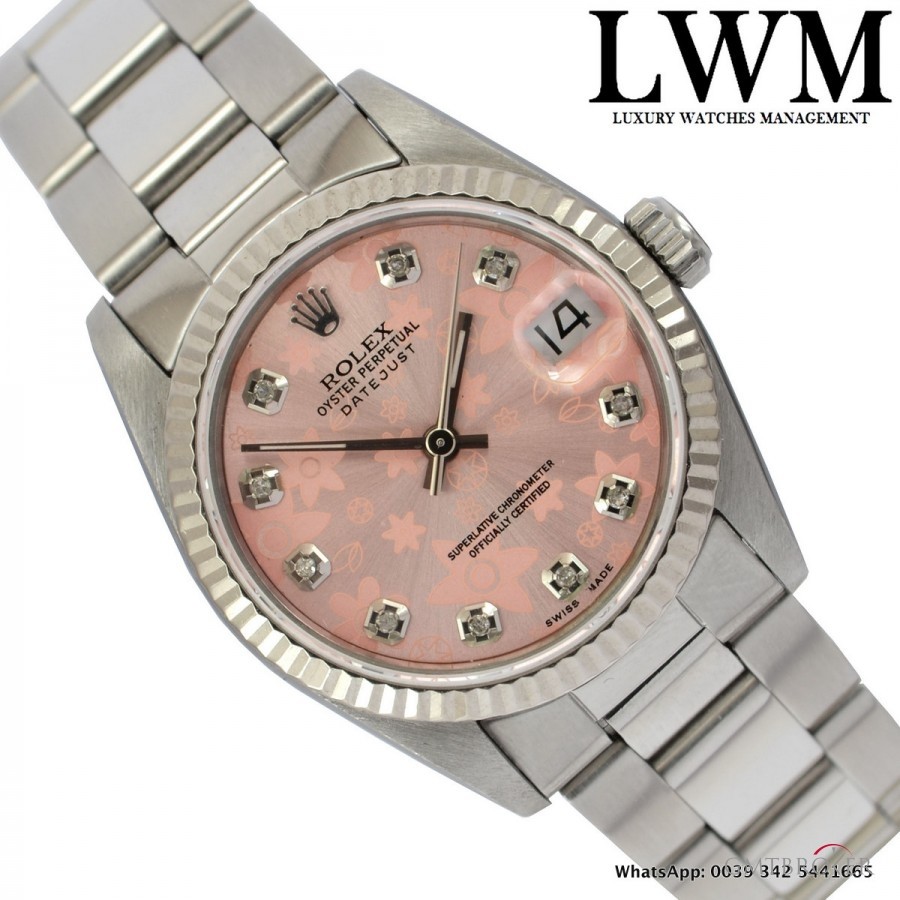 Rolex Datejust 68240 pink floreal diamond dial 1991s 68240 753949