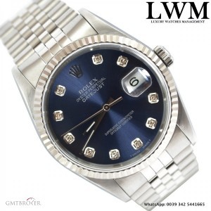 Rolex Datejust 16234 blue diamond dial Full Set 1997s 16234 808547