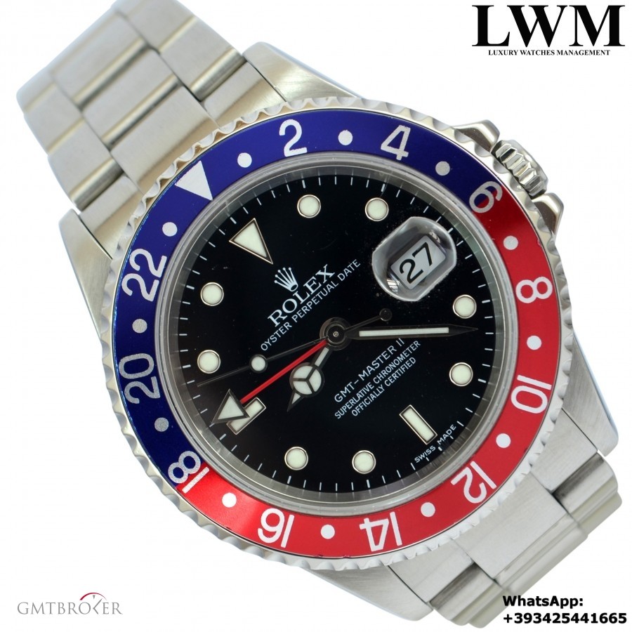Rolex GMT Master II 16710 Pepsi Stick dial Full S 16710 844507