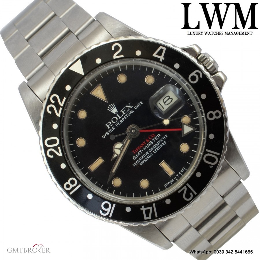 Rolex GMT Master 16750 by TIFFANY Red Written 1983s 16750 747437