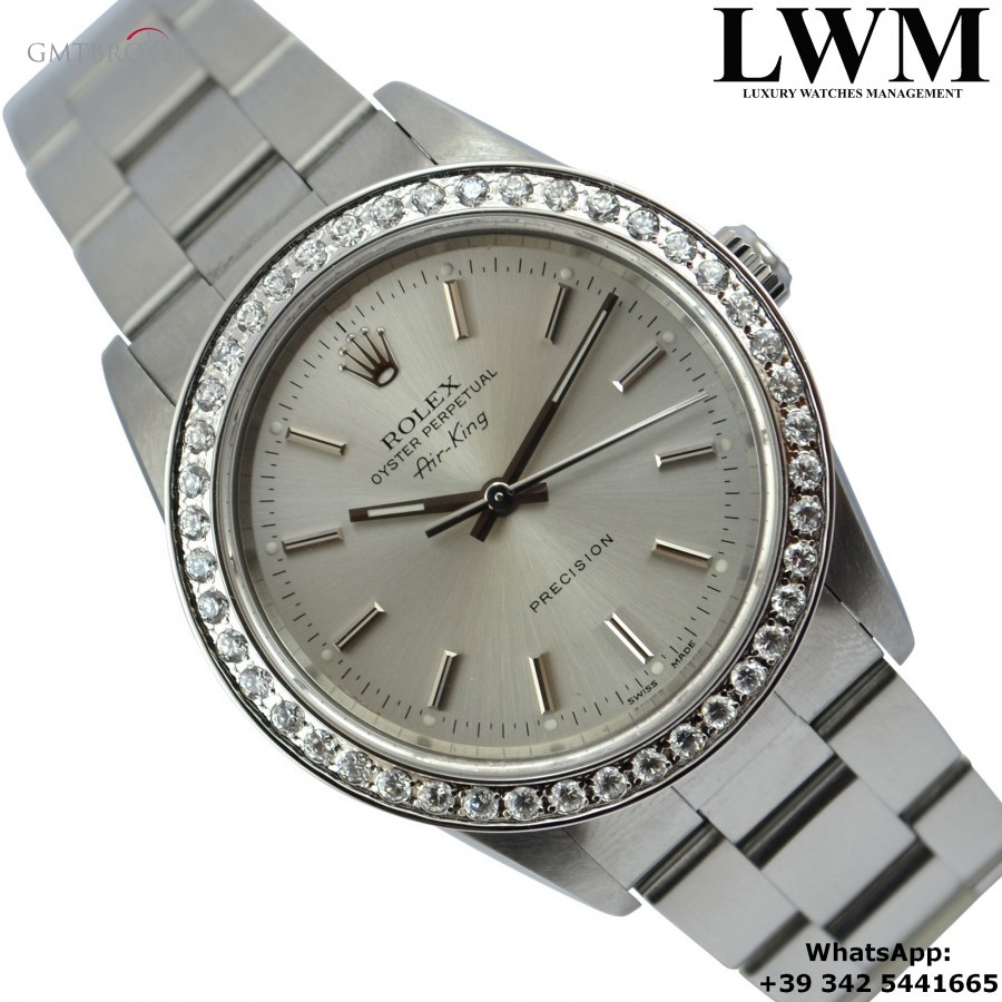 Rolex Air King 14000M silver dial diamonds bezel 14000M 860165