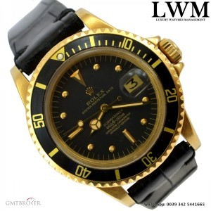 Rolex Submariner 1680 black dial yellow gold Full 16808 832670