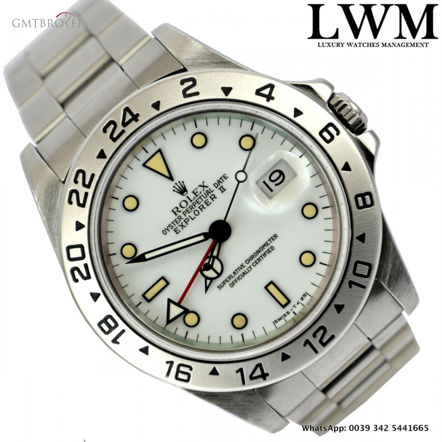 Rolex Explorer II 16570 white dial indexes grain of mais 16570 785537