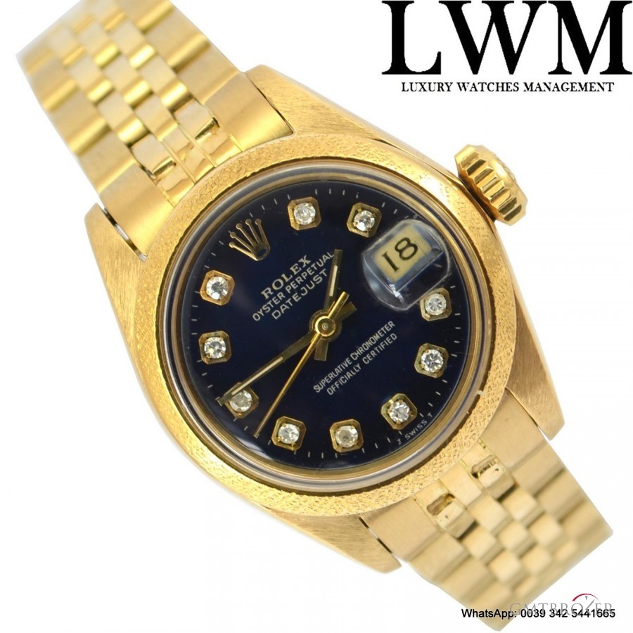 Rolex Datejust 6901 Ladies Blue diamonds dial yellow gol 6901 748061