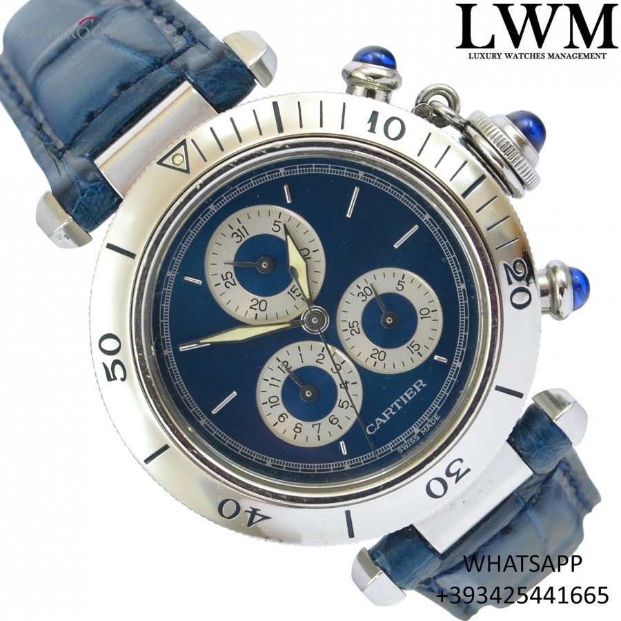 Anonimo CARTIER   Pasha Chronograph 1532 blue dial 1998 153215321 849929