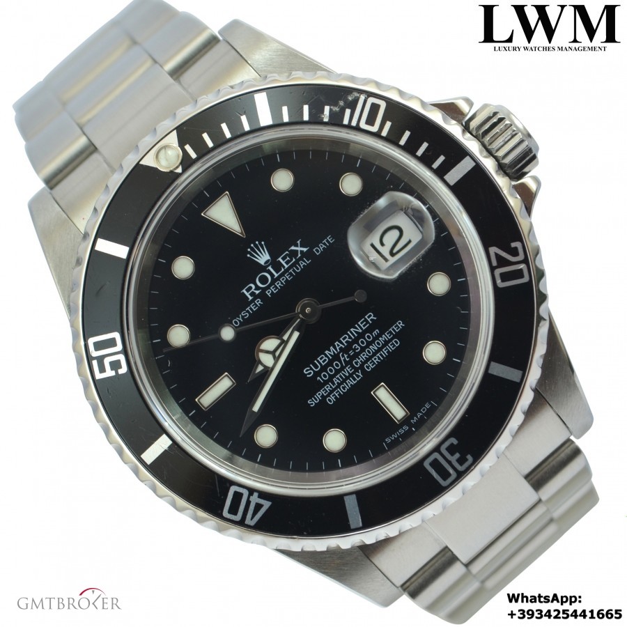 Rolex Submariner 16610 Date Z Serial Luminova 200 16610 851492