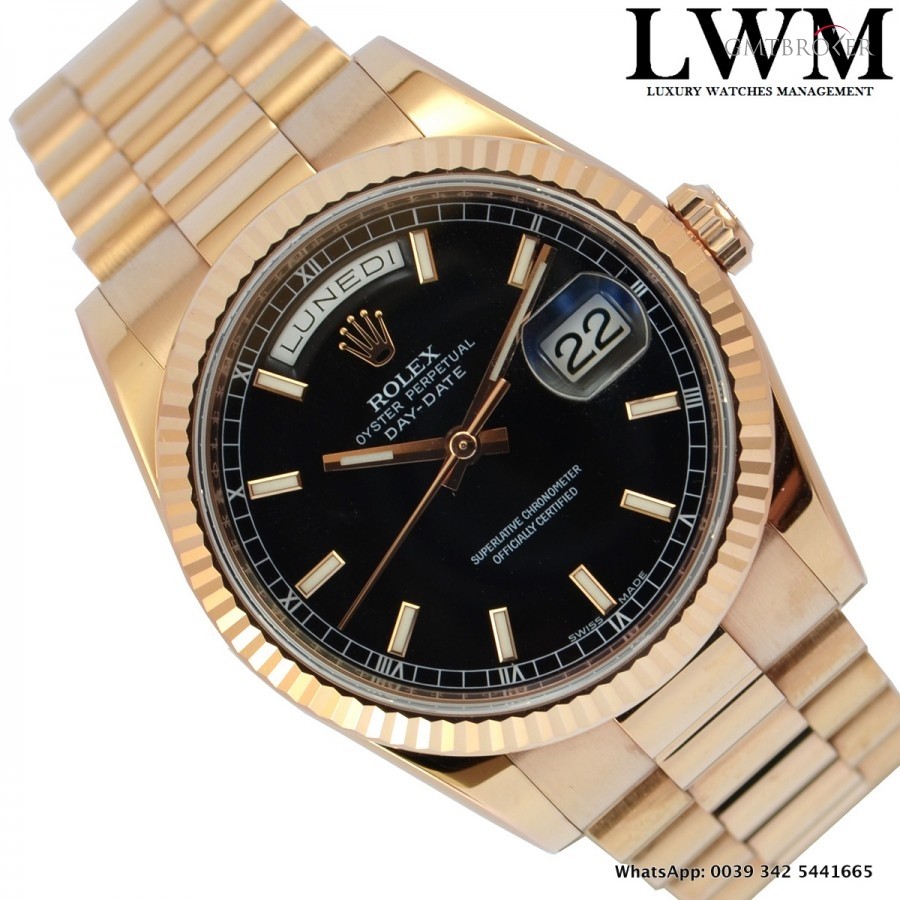 Rolex Day-Date 118235F rose gold 18KT black dial 118235F 839035